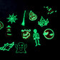 Glow in dark Trick or treat Skeleton Ghost broom hunted house bat Horror Pumpkin Theme Design Halloween Shoe Charms