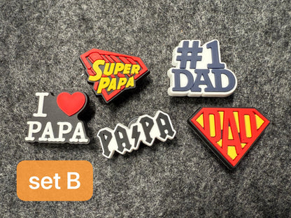 I love Dad PAPA Father's Day Gifts shoe charms
