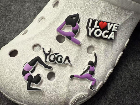 YOGA I love yoga Gym Work out Exercise theme shoe charms