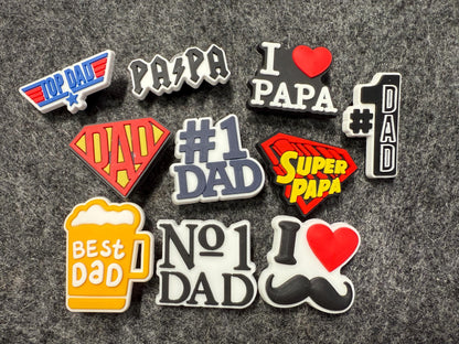 I love Dad PAPA Father's Day Gifts shoe charms