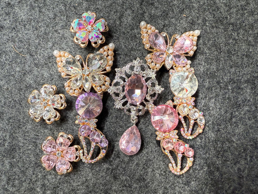 Fancy Metal GEM Rhinestone Flowers Cat Butterfly and more Shoes Charms for DIY Unique Special Shoes