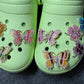 Bling Fancy Metal GEM Rhinestone Clover & Butterfly shoe charms for DIY Unique Special Shoes