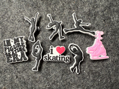 Skating I love Skating Ice Skating Exercise theme shoe charms