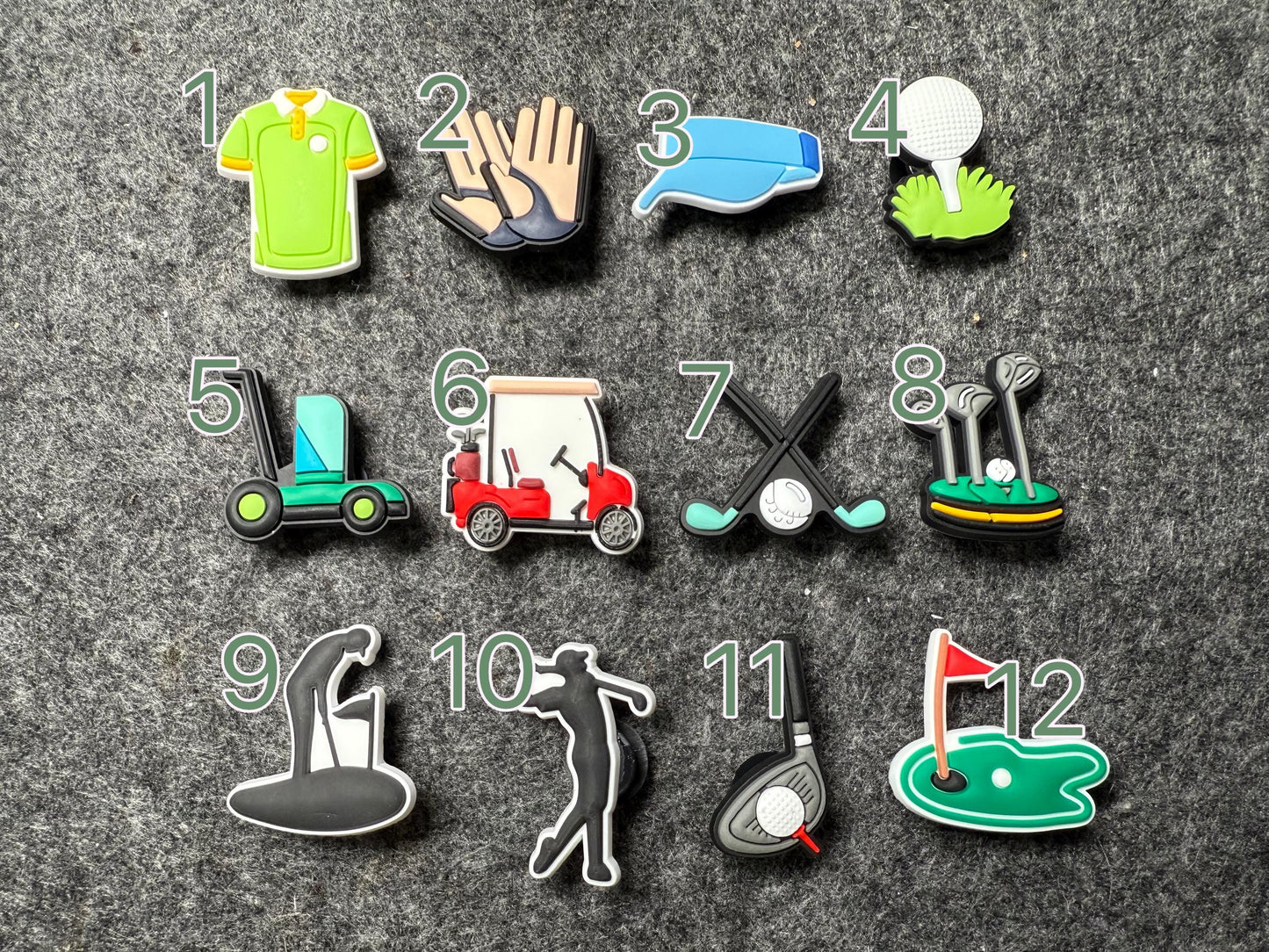 Golf Shoe Charm Golf Ball Shoe Charm Gift for Dad Stocking stuffer Exercise theme shoe charms