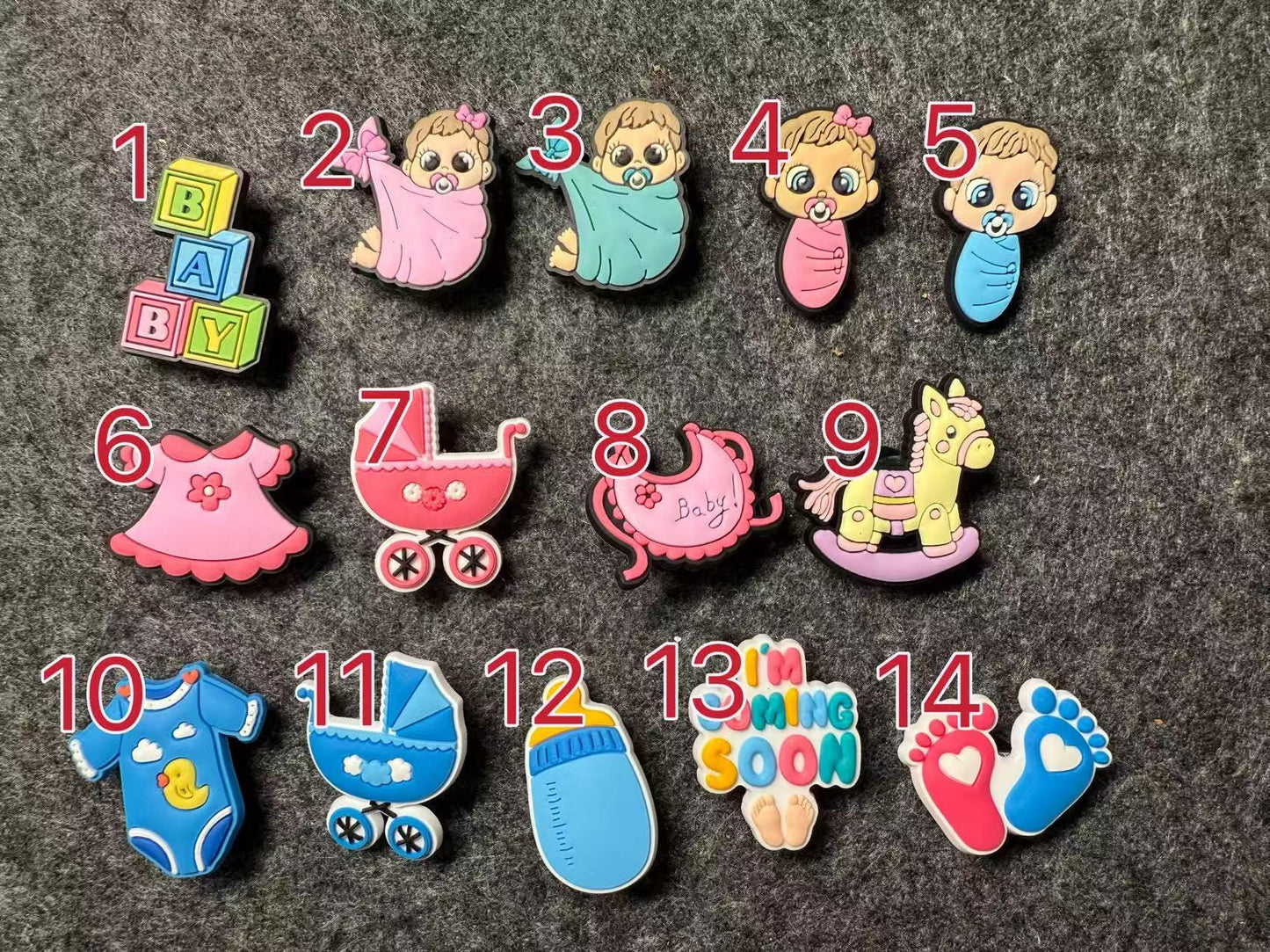 Baby Shower Cute baby angel Design Theme Shoe Charms Best Quality JuliesDecalDesign