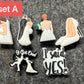 Wedding Bride and Groom Design Marriage Theme Shoe Charms Best Quality JuliesDecalDesign