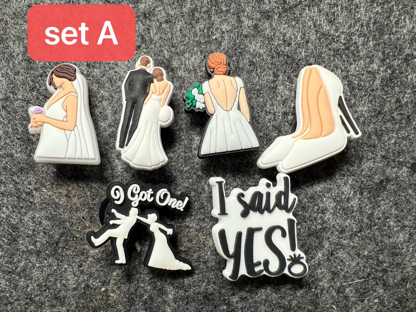 Wedding Bride and Groom Design Marriage Theme Shoe Charms Best Quality JuliesDecalDesign