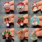 Metal rhinestone Christmas Shoe Charms: Holiday Croc Decorations Santa Snowman