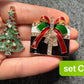 Metal rhinestone Christmas Shoe Charms: Holiday Croc Decorations Santa Snowman
