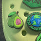 Green Theme Fancy shoe charms planet avocado broccoli hat coconut tree and more