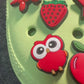 RED Theme Fancy shoe charms strawberry apple mushroom lipstick owl star butterfly car and more