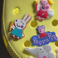 Peppa pig character and more shoe charms
