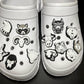 Black and white wild animal shoe charms