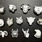 Black and white wild animal shoe charms