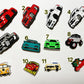 Cars race cars pick up trucks minivans and more shoe charms