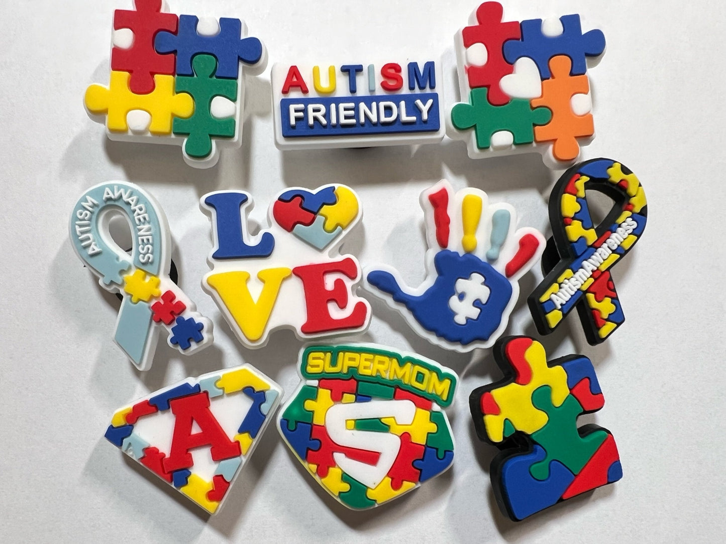 Autism Friendly Support rainbow puzzle Design Shoe Charms JuliesDecalDesign