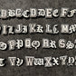 Diseño del alfabeto griego antiguo, dijes para zapatos con letras del alfabeto para niños, blanco y negro