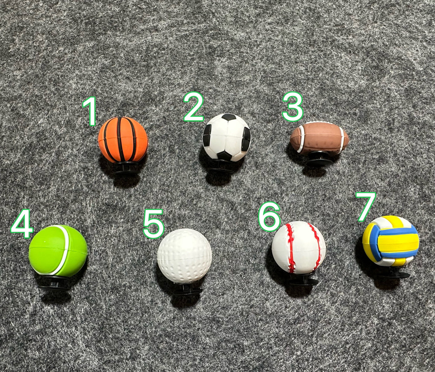 3D Deporte Fútbol Baloncesto Béisbol Fútbol y más adornos para zapatos La mejor calidad JuliesDecalDesign
