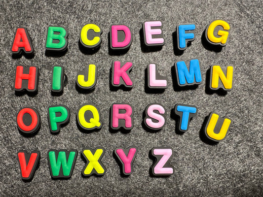 Adornos para zapatos con letras del alfabeto para niños, diseño colorido, la mejor calidad, JuliesDecalDesign