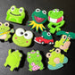 Green Frog Design Theme Shoe Charms Best Quality JuliesDecalDesign