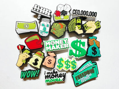Money dollar sign money make dice cash shoe charms