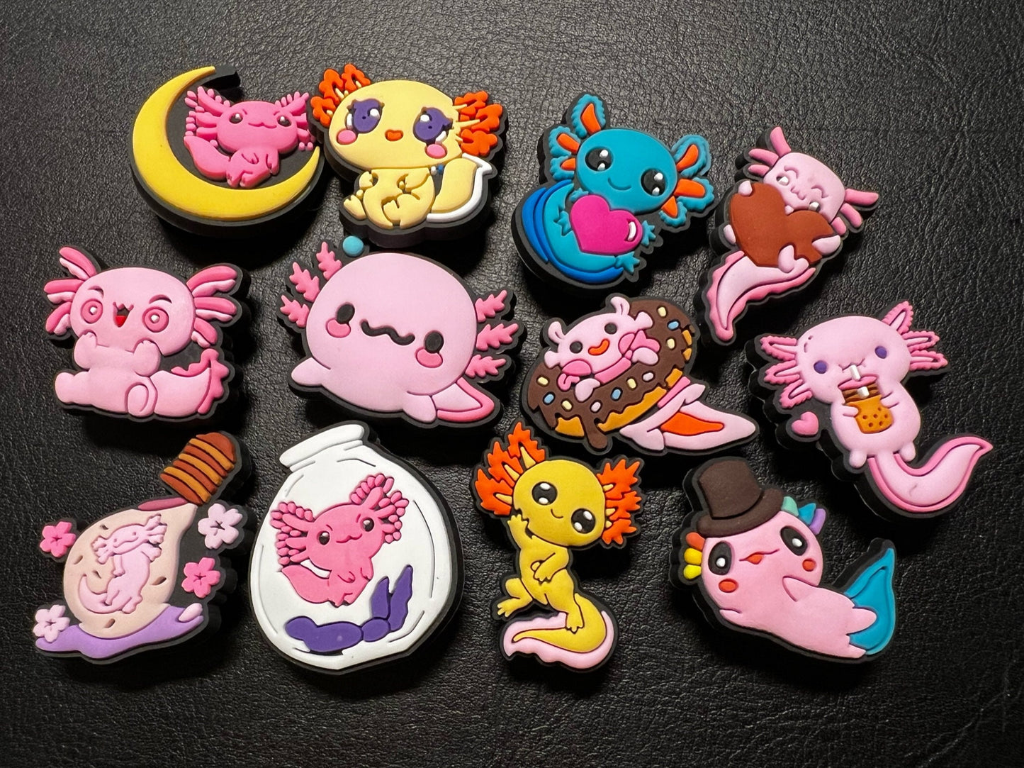 Charms para zapatos de ajolote y plantas acuáticas