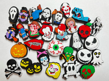 Horror Skeleton Ghost Horror Movie Pumpkin Scary Eyeball Theme Design Halloween Shoe Charms Best Quality