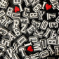 Black and White Alphabet Letter Shoe Charms Best Quality Valentines Day Gift For Her For Him