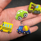 Cartoon Vehicle Transportation shoe charms schoolbus helicopter construction boat car excavator plane and more