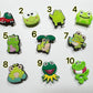 Green Frog Design Theme Shoe Charms Best Quality JuliesDecalDesign