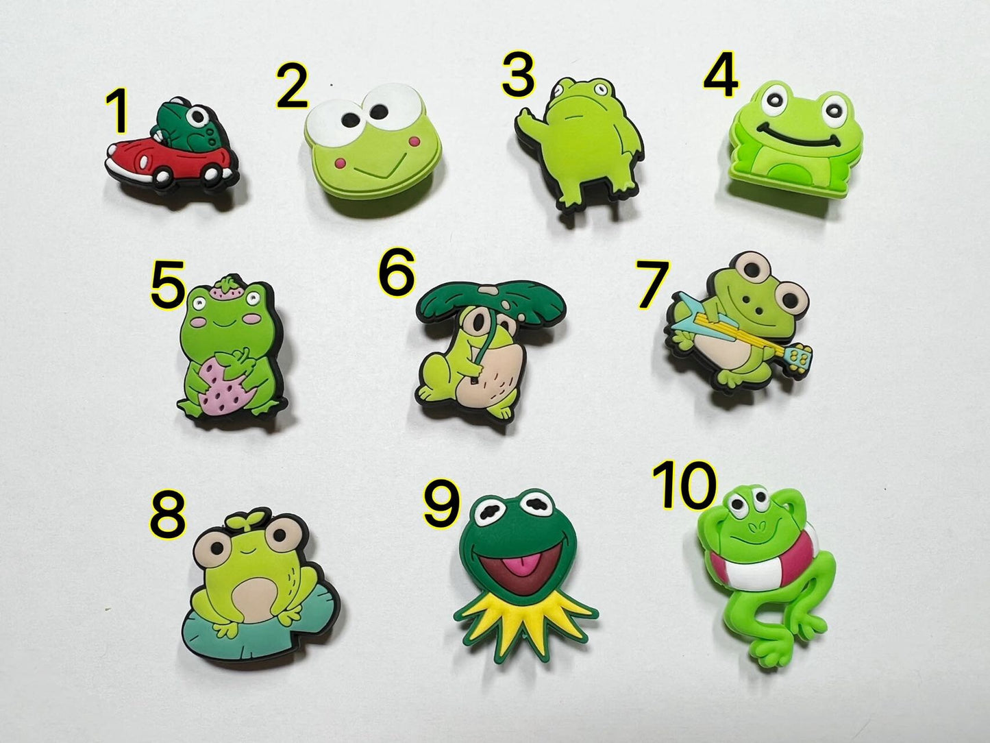 Green Frog Design Theme Shoe Charms Best Quality JuliesDecalDesign