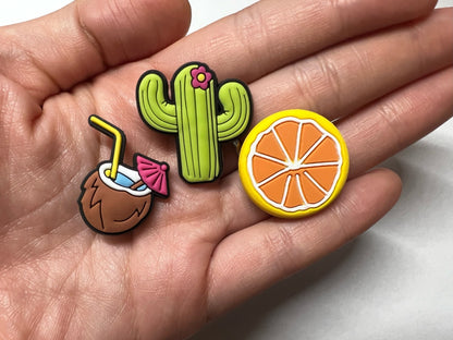 Coconut orange cactus Design Shoe Charms Best Quality JuliesDecalDesign