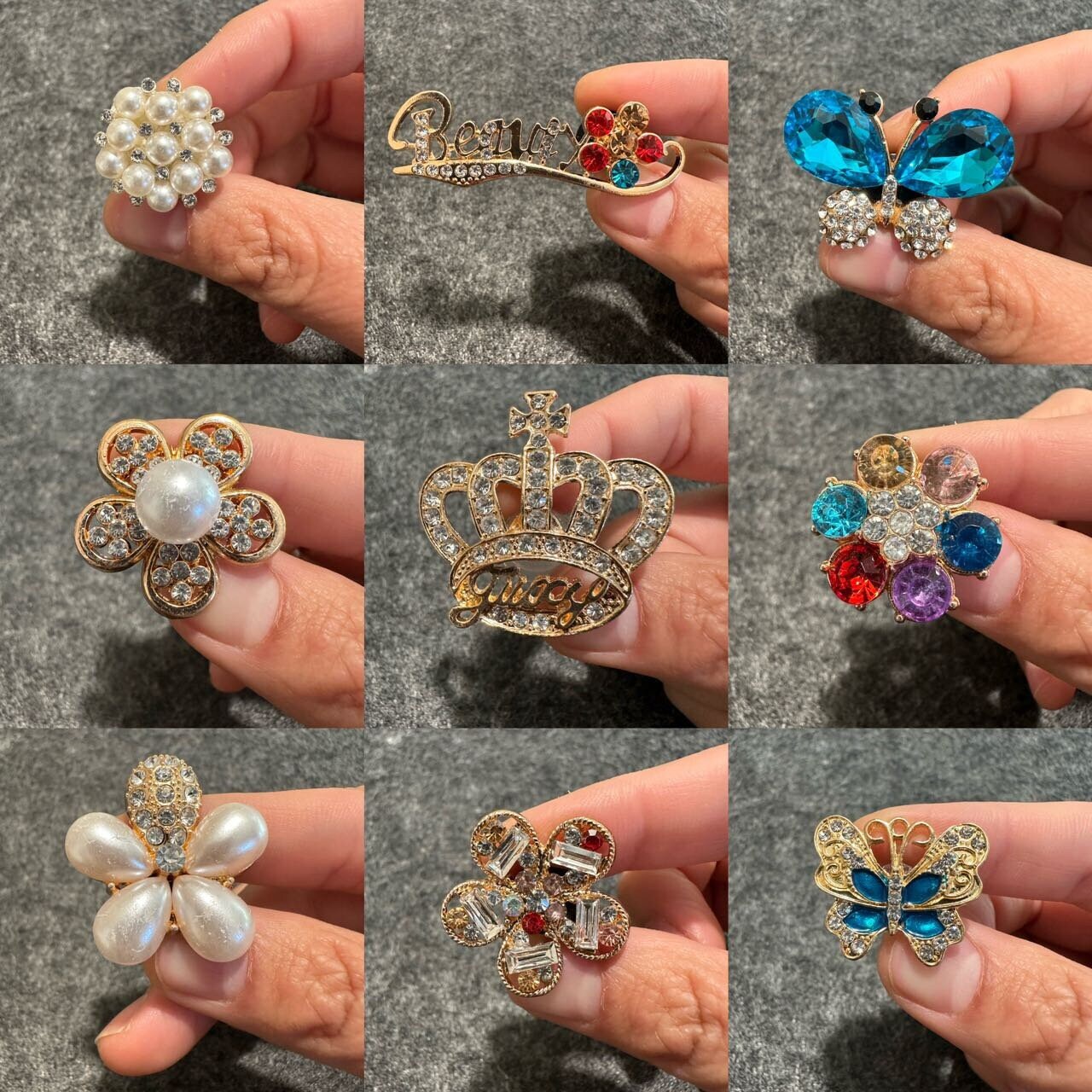 Gemme en métal papillon argent diamant fleur perle fleur thème coloré Unique spécial chaussures croco cadeau de saint valentin