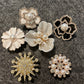 large size flowers Pearl GEM Flower Bling Fancy Metal Diamond Flower Shoes Charms for DIY Unique Special Shoes
