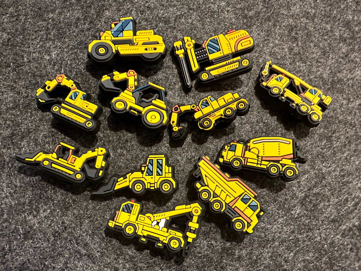 Excavator concrete machine Construction crane Boring Machine Vehicle Road Pile Driver Design shoe charms