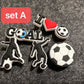 Soccer theme shoe charms