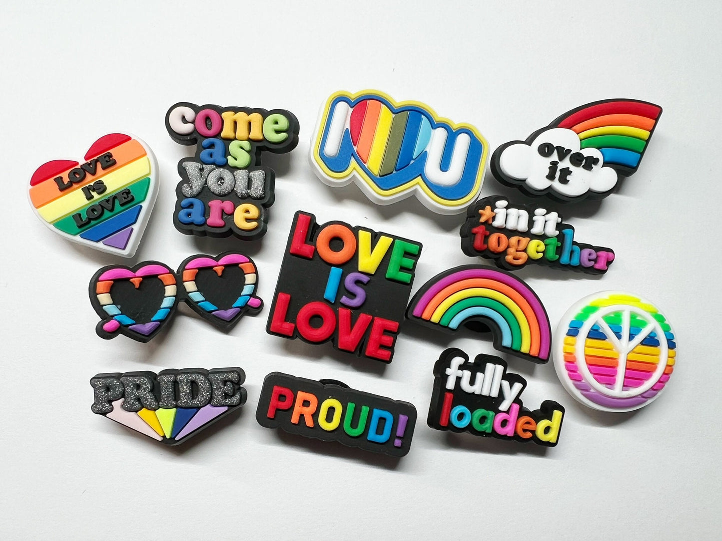 LGBTIQA+ Theme Love is love Shoe Charms