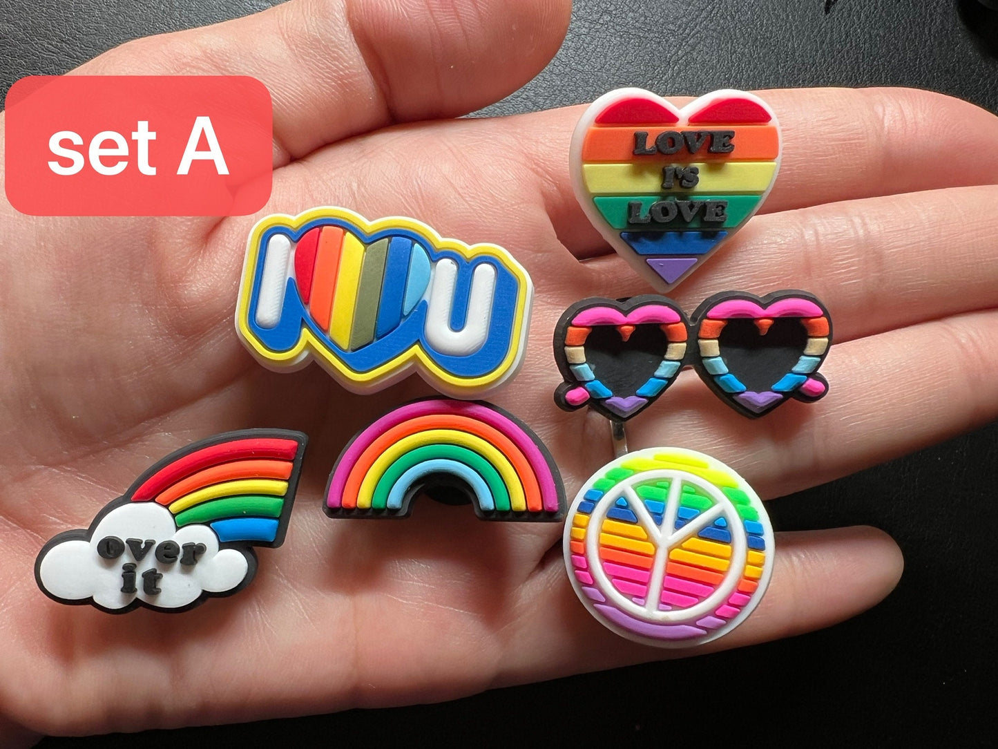 LGBTIQA+ Theme Love is love Shoe Charms