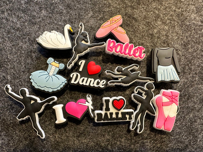 I Love Dance Ballet theme shoe charms