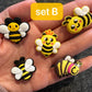 Honey Bee Happy Theme Fancy shoe charms brighten yellow sunshine smiling face and more