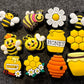 Honey Bee Happy Theme Fancy shoe charms brighten yellow sunshine smiling face and more
