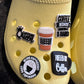 Coffee and Friends Theme Shoe Charms