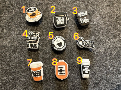 Coffee and Friends Theme Shoe Charms