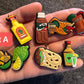 Mexican Hispanic Latino shoe charms taco lemon chilly sauce guitar pepper