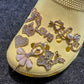 Metal GEM gold/rose gold Theme Croc Shoes Valentine's Day Gift
