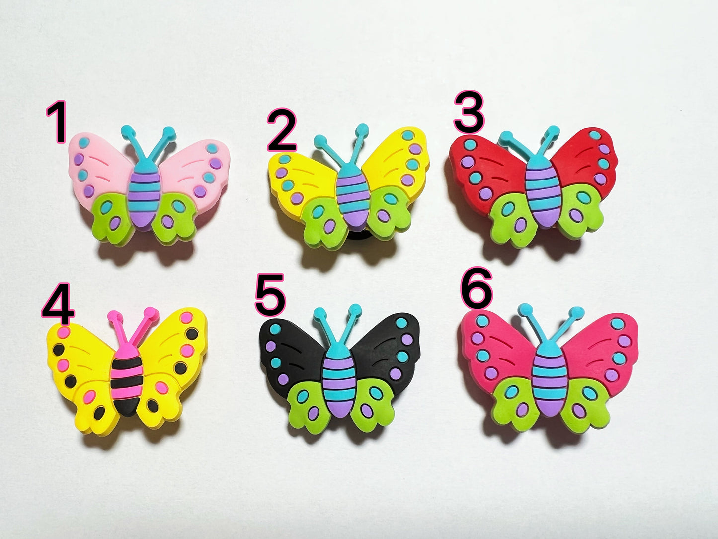 Colorful Butterfly Design Theme different sizes Shoe Charms