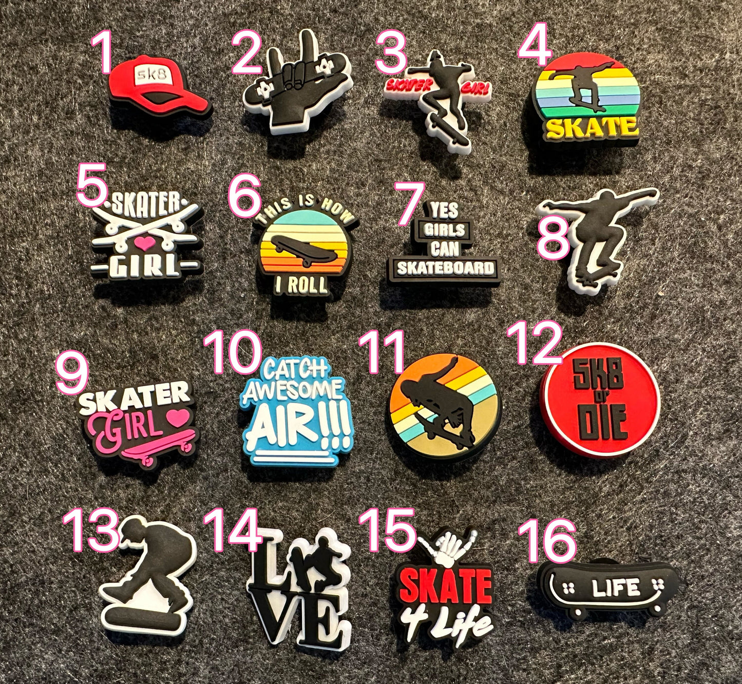 Skate Skateboard Skater shoe charms