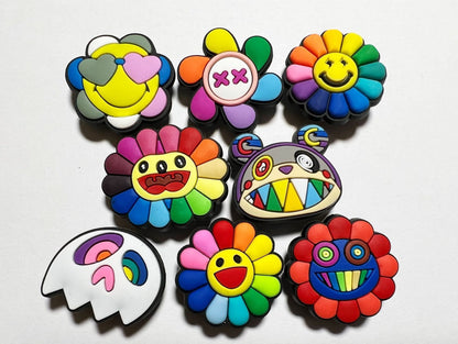 Colorful Rainbow flowers Theme Fancy shoe charms and more