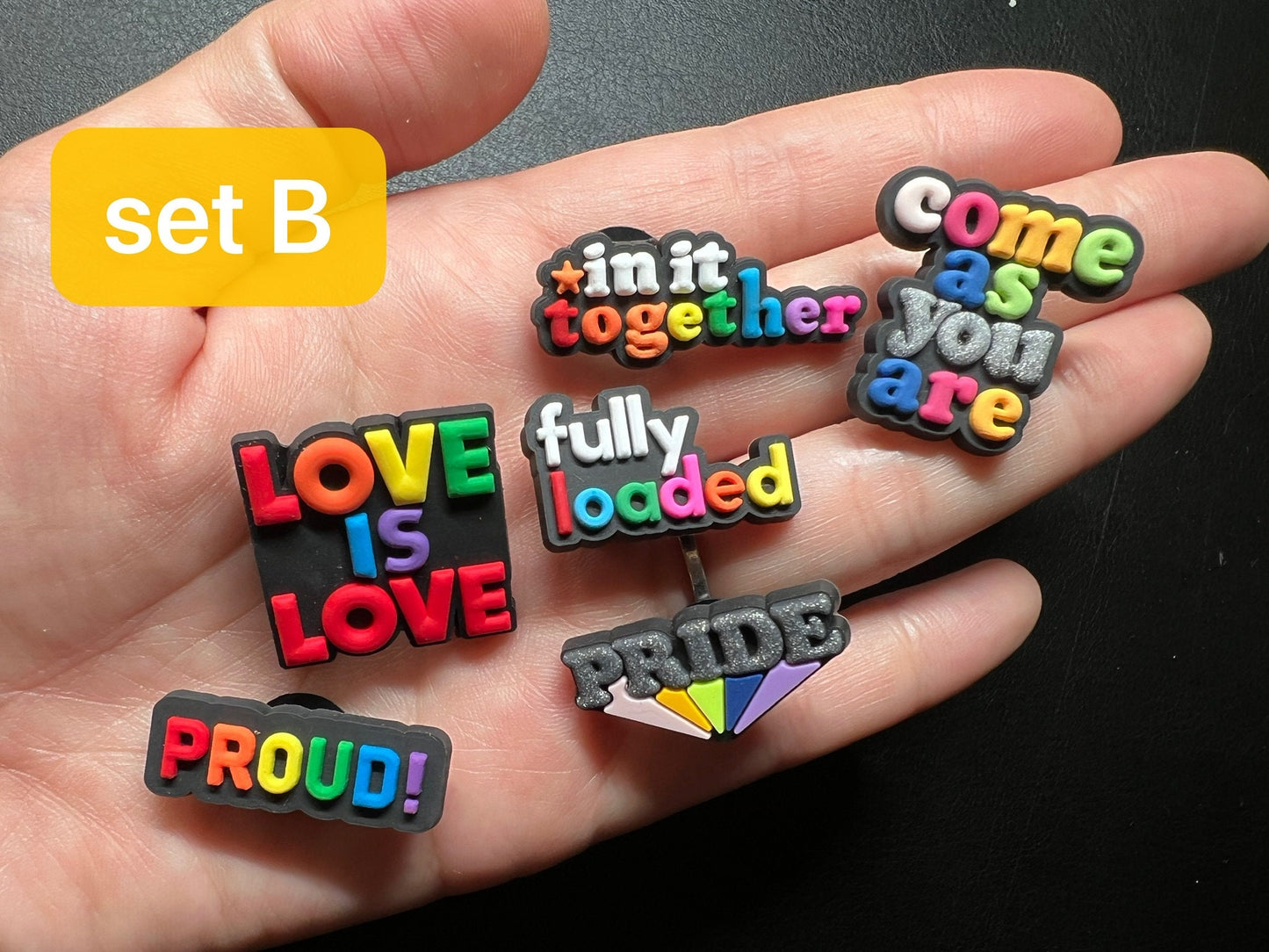 LGBTIQA+ Theme Love is love Shoe Charms