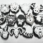 Black and white wild animal shoe charms